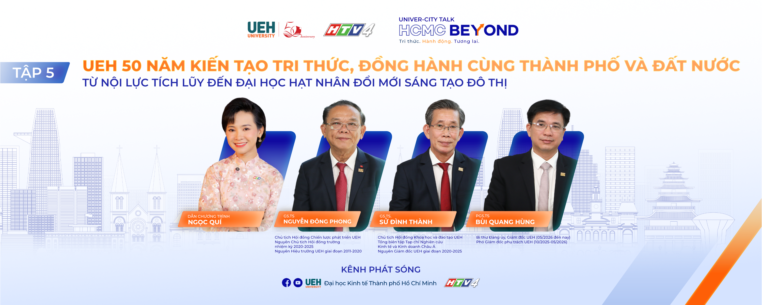 [HCMC Beyond – Số đặc biệt] Ba thế hệ lãnh đạo, một khát vọng: Đưa tri thức UEH đồng hành cùng Thành phố và đất nước
