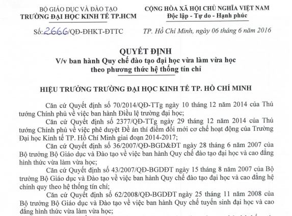 Quy định vào điểm hệ vừa làm vừa học