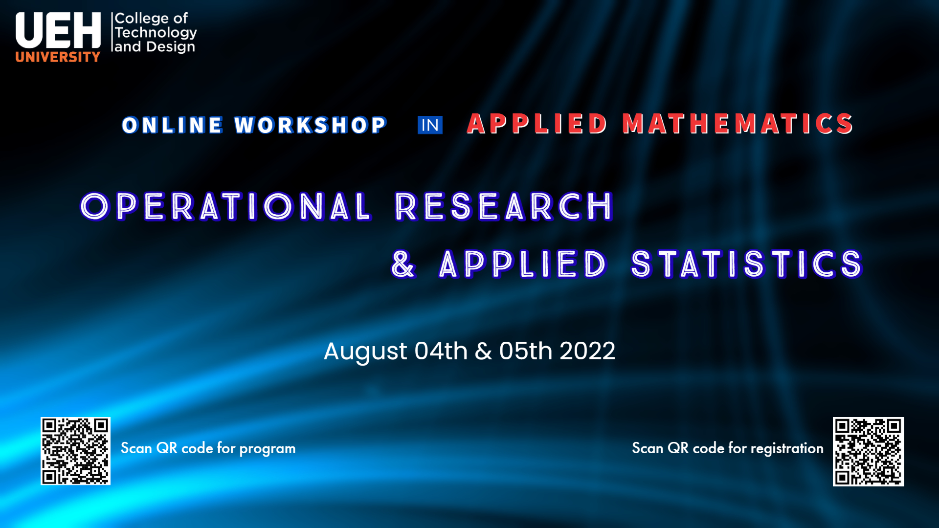 Thông báo mời đăng ký tham dự "Online Workshop in Applied Mathematics" lần thứ 4 - chủ đề : "Operational Research and Applied Statistics"